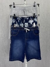 Boys 3 Pack Shorts 365 Kids Garanimals Gray/Blue Denim Hawaiian drawstring sz 10