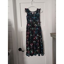 Black Multicolored Butterfly Maxi Justice Dress Youth Girls Size 10