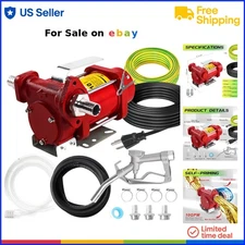 Gasoline Diesel Fuel Transfer Pump Alloy Steel 10 GPM Portable Auto Nozzle