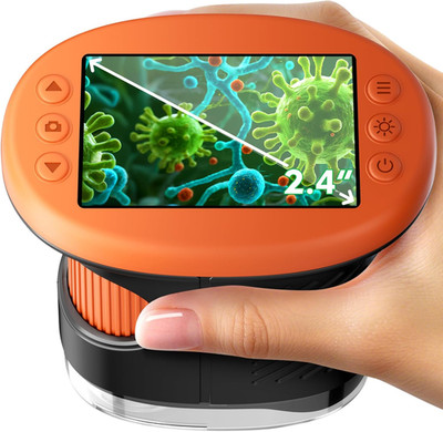 4K 1000X Digital Microscope for Kids with Long Distance Viewing & 2.4'' Screen, P