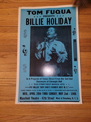 Billie Holiday 1948 Concert Poster NYC Mansfield Theatre Jazz