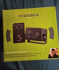 Insignia IS-SP3WAY 4" 3-Way Indoor/Outdoor Stereo Surround Speakers Pair - Black