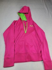 FILA Sport Girls Quarter Zip Up Pullover Hoodie Size XS 7/8 Pink,Yellow Athletic