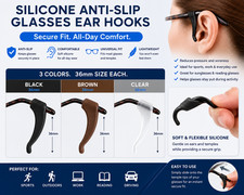 3 Pair Silicone Anti Slip Glasses Ear Hooks Eyeglasses Grip Temple Tip
