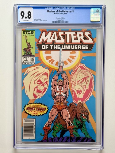 MASTERS OF THE UNIVERSE 1 * CGC 9.8 NEWSSTAND * He-Man * 1986 * FRESH CASE 👀