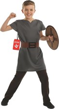 Boys Anglo Saxon Tunic Costume M - XL Kids Medieval Fancy Dress Book Day Week