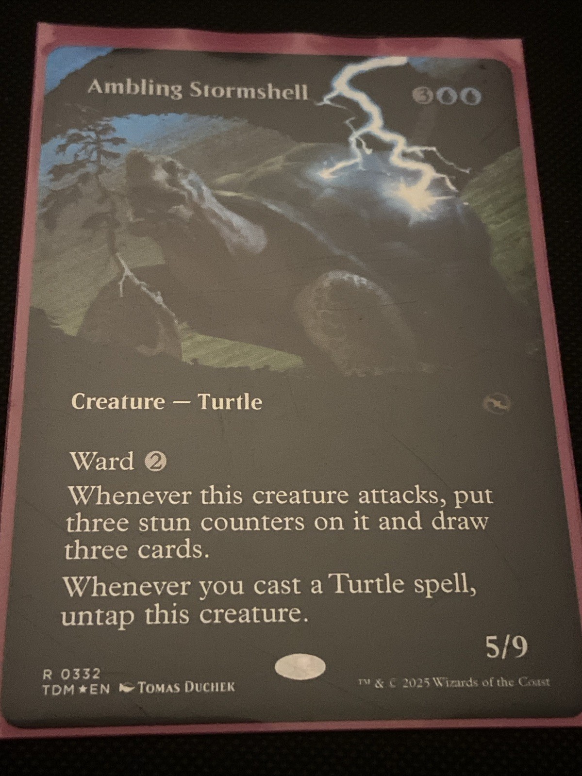 Ambling Stormshell Borderless (NM Foil) TDM-0332 Rare MTG
