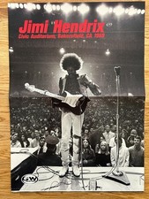 Rare Jimi Hendrix  Bakersfield ConcertPrint-Poster / 1968 / 11 x 16" REPRO