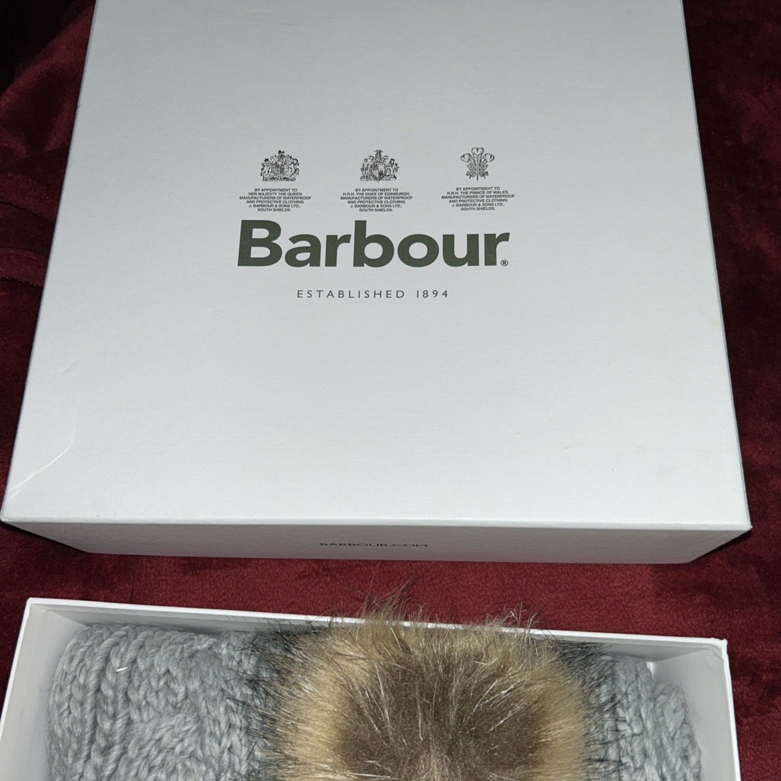 Barbour Grey Bobble Gray & Scarf Set image 2