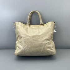 Authentic vintage Prada cream/beige oiled leather tote bag