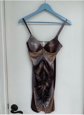 Multi Tone Ruched Mini Dress - Size S