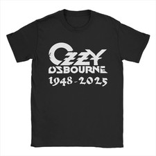 Black Sabbath Ozzy Osbourne Memorial 100% Cotton Black  T-Shirt - 16 Designs