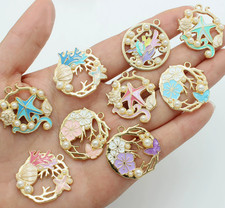 90Pcs Marine animals shells starfish Charm necklace Pendant DIY Jewelry Making