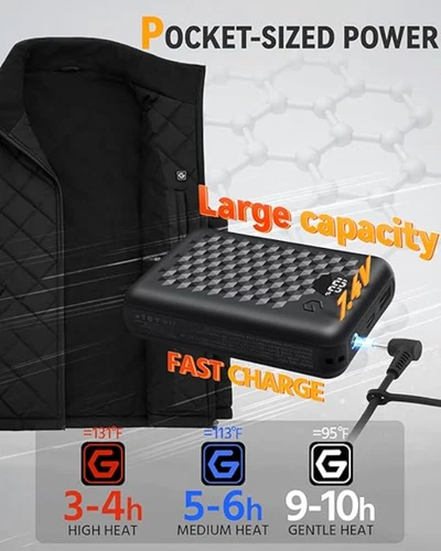 Graphene Heated Vest for Men 7.4V Fast Charge Large Capacity Battery M-size 🔥 image 8