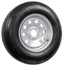 eCustomrim Radial Trailer Tire On Silver Rim ST215/75R14 LRC 5 Hole Modular