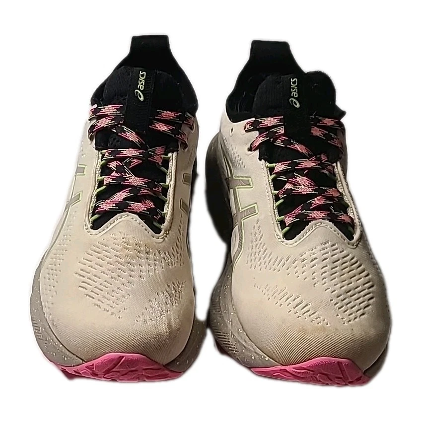 Zapatos de trail Gel-Nimbus 25 para mujer ASICS, baño natural/verde lima talla 7 Foto 2 de 4