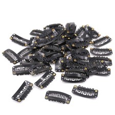 Honbay 50PCS 6-Teeth U-Shape Snap Clips for Hair Extensions - 3.3cm/1.3inch