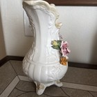 Capodimonte Large Pink Floral Design Water Pitcher Porcelain Fine Art Italy — photo 3