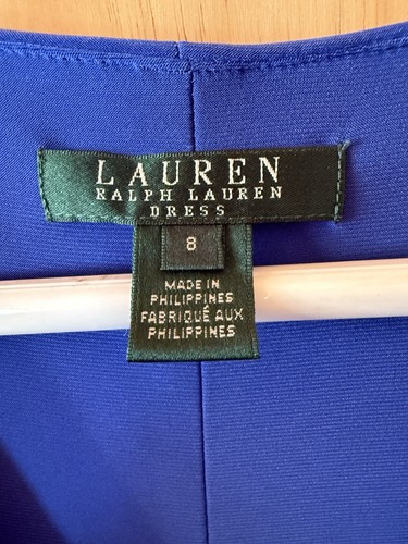 Ralph Lauren Womens Blue Faux Wrap Dress Size 8 Short Sleeve RN 41381 - Picture 3 of 6