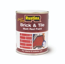 Rustins Quick Dry Brick & Tile Matt Red Paint, interior/exterior use 250/500/1L