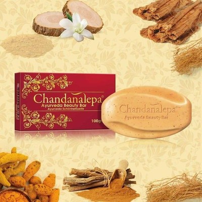 Chandanalepa Beauty Soap Ayurveda Herbal Body Soap 100g- 3 Packs Ceylon