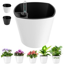 7 inch Plant Pots 6-Pack, Self Watering Flower Pots Indoor Outdoor, African V...