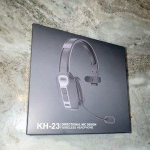 KH-23 Bluetooth Wireless Single-Ear Headband Boom Mic Headset, Black