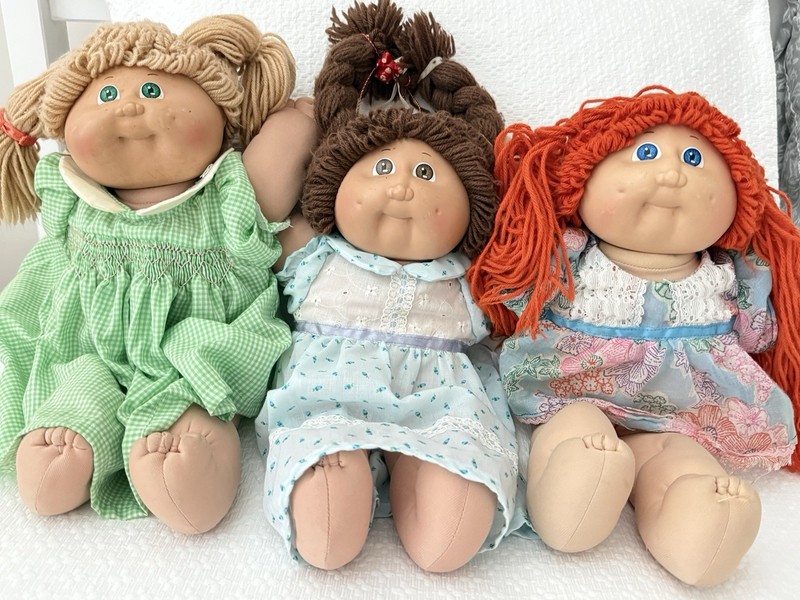 3 Cabbage Patch Kids Collectible Dolls Family - Original Vintage - 1984 1985