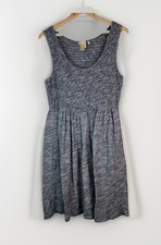 Lilka Anthropology Women's L Gray Smocked Scoop Neck Classic Tank Dress
