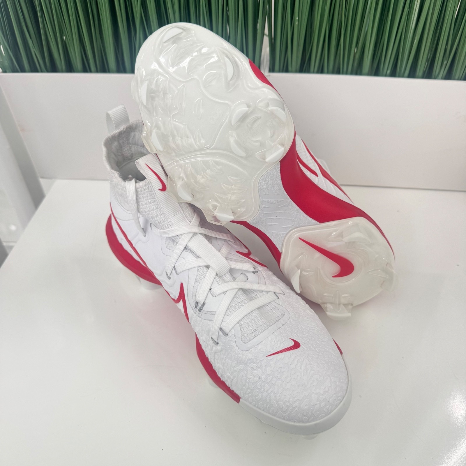 Nike Alpha Huarache NBY NXT MCS Mens Baseball Cleat White Red DJ6519-104 Size 7