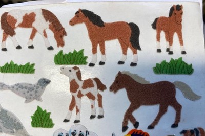 Sticker Aufkleber Pferde Stoffies Fuzzies 90er rar