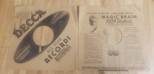 LOT of 2 Vintage 78 Record Sleeves Decca Victor 10" Company / Factory Sleeve