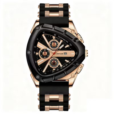 LIGE Men Watch Irregular Triangle Wristwatch Boy Sport Watch Male Silicone Watch