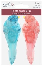 Craft Dcor Essentials FeatheredBird 4.3" 2/Pkg-Pastel - 5A002LTX-1GNJ5