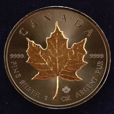 SIGMA TESTED 2017 1 oz Canadian Maple Leaf Coin  24k Gold Plated Black Ruthenium