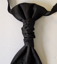 Solid Back BARBUTI Pre Tied Ascot Cravat Plastron Wedding Tie Italy