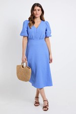 Wallis Blue Fit & Flare Dress Womens Daywear Dresses