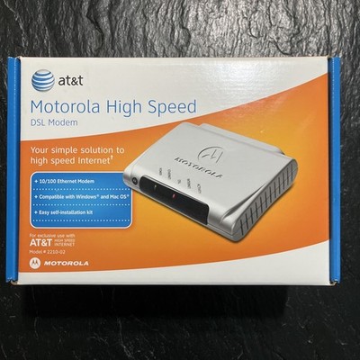 Motorola High Speed  DSL Modem MSTATEA 2210-02-1022 AT&T Internet w/ Accessories