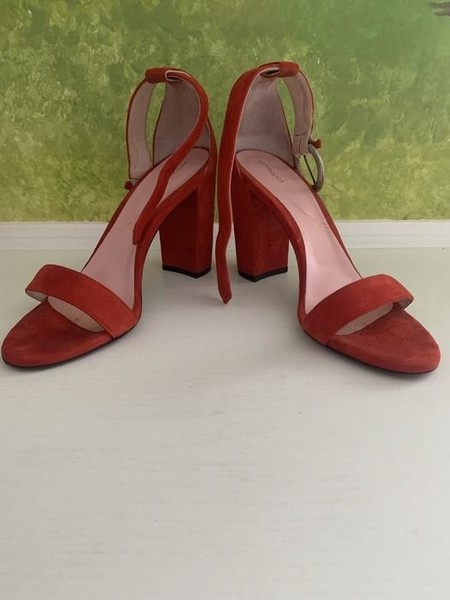 Women Heels Red Suede 40 #4MWP