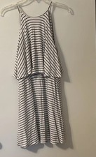 American Eagle black white Stripe short knit dress junior size medium. EUC!