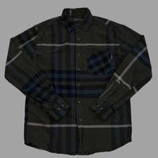 Eddie Bauer Shirt Womens Size Large Green Plaid Flannel Button Up Long Sleeve 