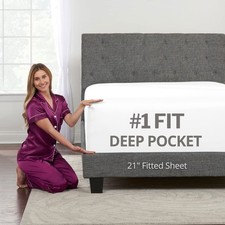 Deep Pocket Queen Fitted Sheet   17  - 21  Inch  Extra Deep Pocket Fitted