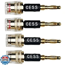 CNCESS CESS-187 Banana Plug Connect to Spade Fork Plug Speaker Cable Adapter,