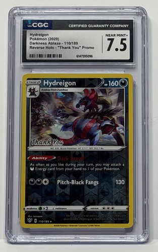 Hydreigon Pokémon 2020 Darkness Ablaze 110/189 Reverse H Thank You Promo CGC 7.5