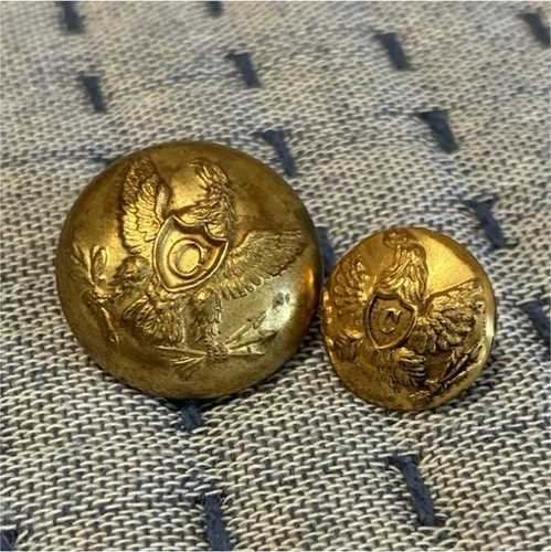 Original Civil War Eagle Military Uniform Buttons Set Militaria