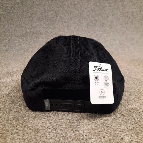 Titleist Golf Corduroy Rope Snapback Hat Cap Black Adjustable Retro Outdoor OSFA - Picture 4 of 9