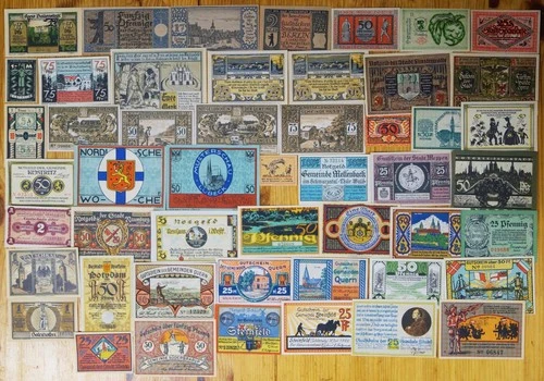 COLLECTION: 50 DIFFERENT EMERGENCY NOTES GERMANY - All Uncirculated