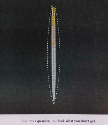 Vintage Retro 1970 Ad Parker Ball Pont Pen Sure It's Expensive International