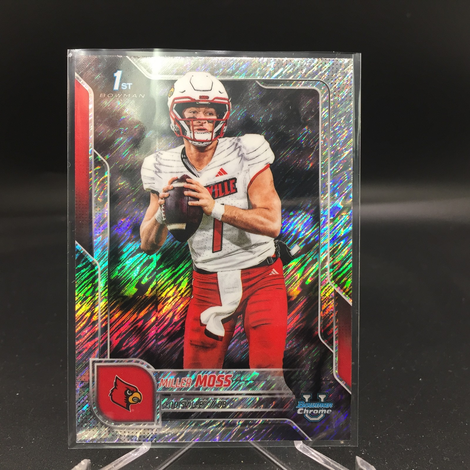 Miller Moss 2025 Bowman University Chrome Shimmer Refractor 141 Louisville 1st