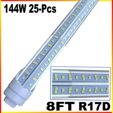 25Pcs 8Ft T8 R17D HO LED Tube Light Bulbs 6500K 144W LED Shop Light Bulbs 8 FOOT